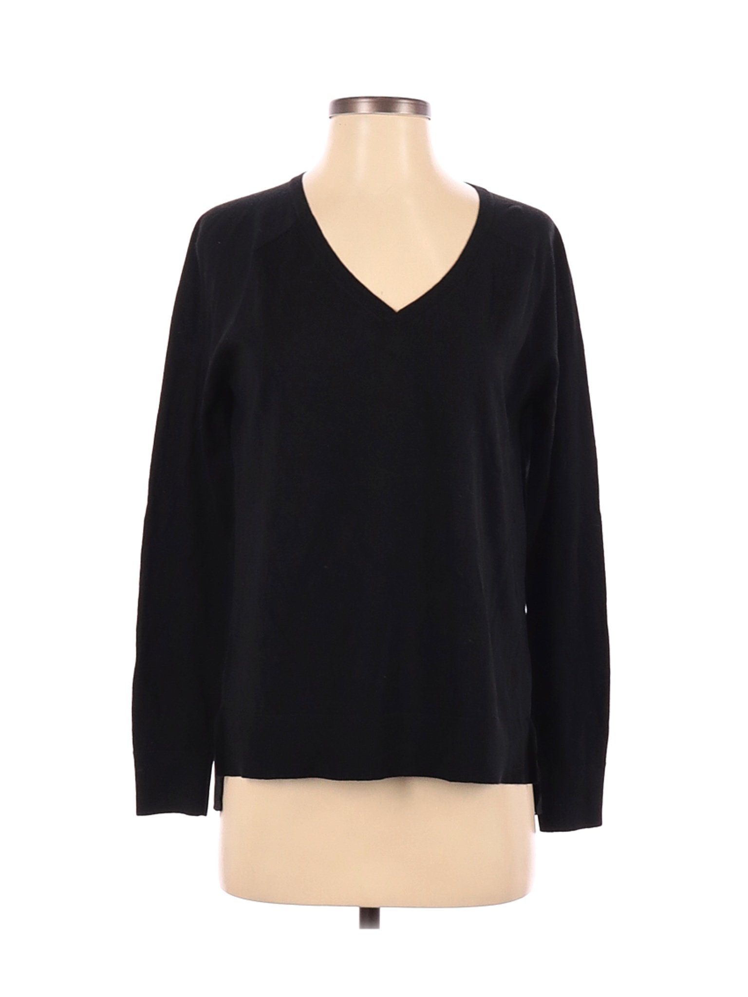 Ann Taylor LOFT 100% Cotton Solid Black Pullover Sweater Size M - 80% ...