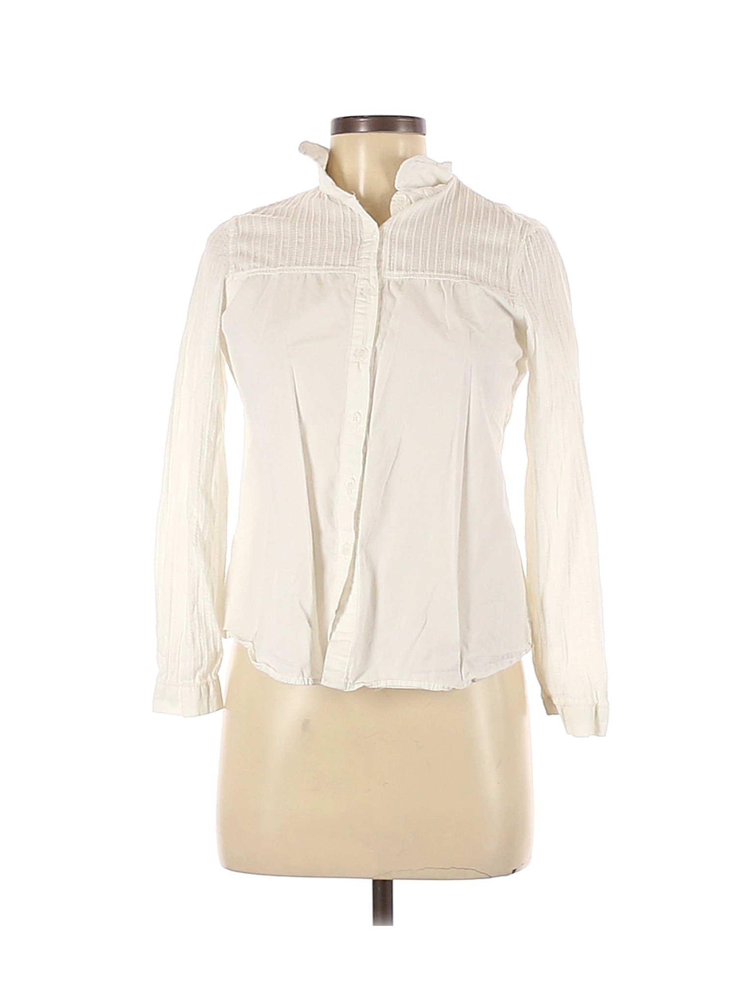 Assorted Brands Women Ivory Long Sleeve Button-Down Shirt M | eBay
