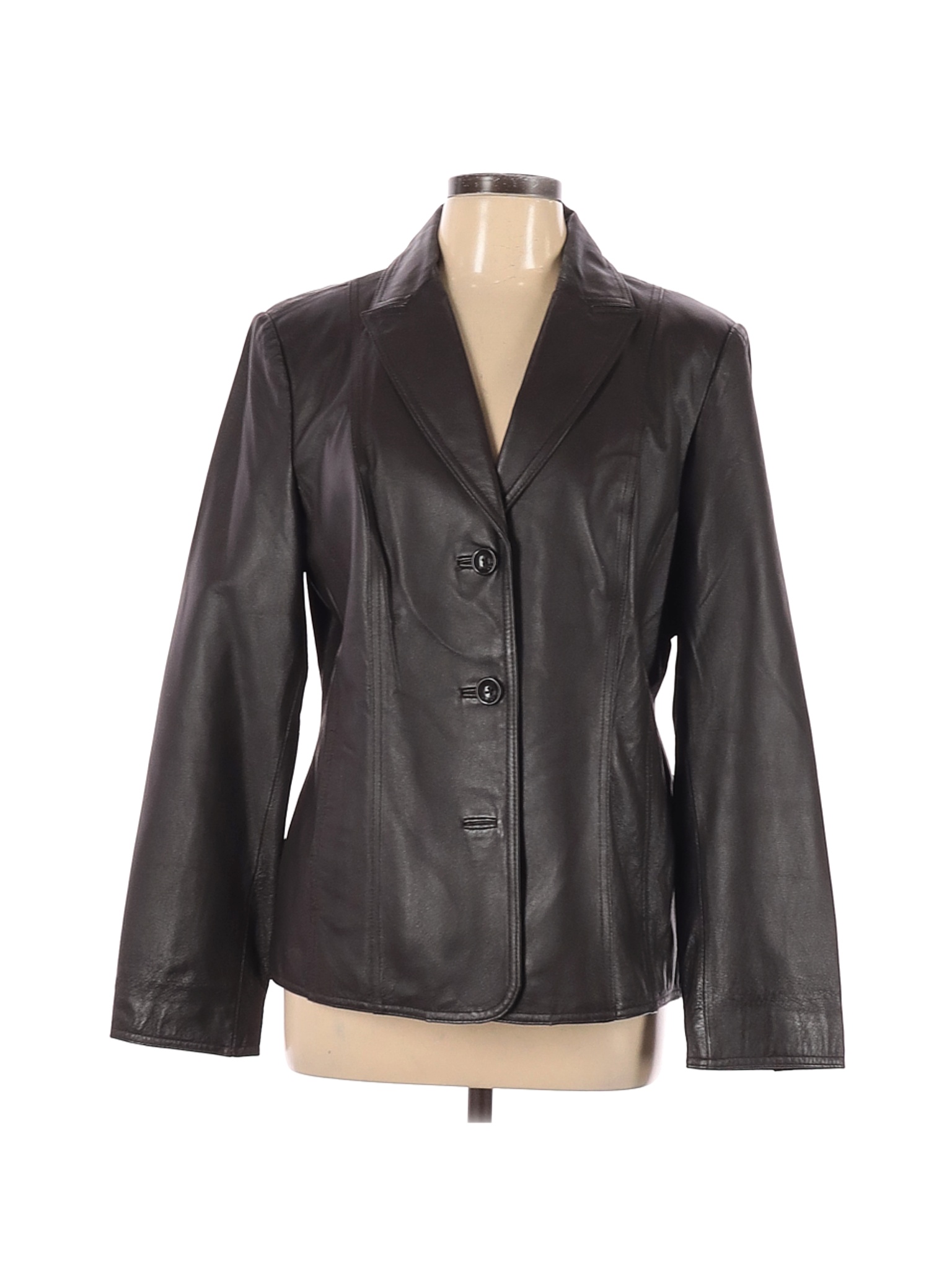 East 5th 100% Polyester Solid Black Faux Leather Jacket Size L - 61%