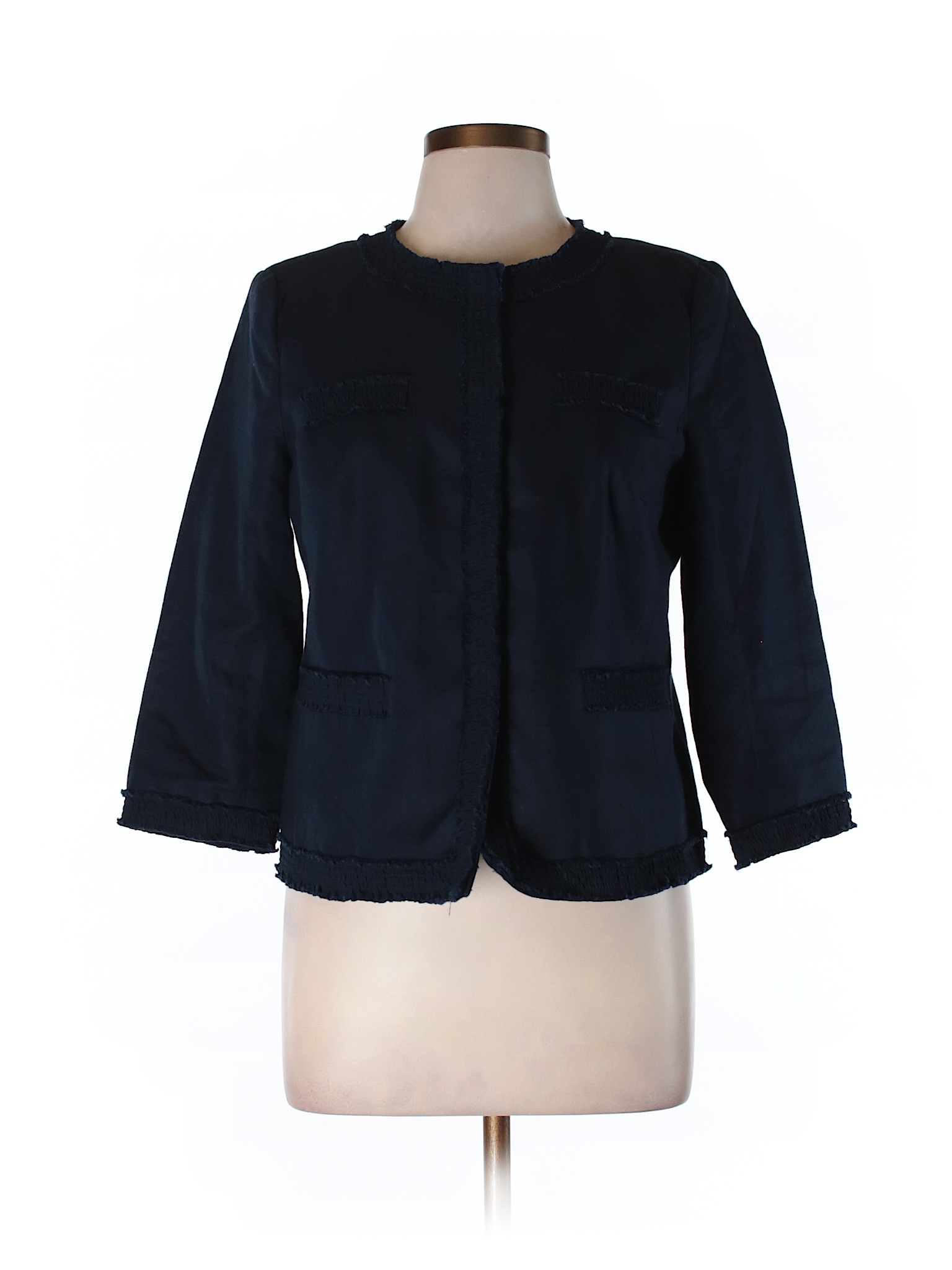 Talbots Solid Navy Blue Jacket Size 10 (Petite) - 86% off | thredUP