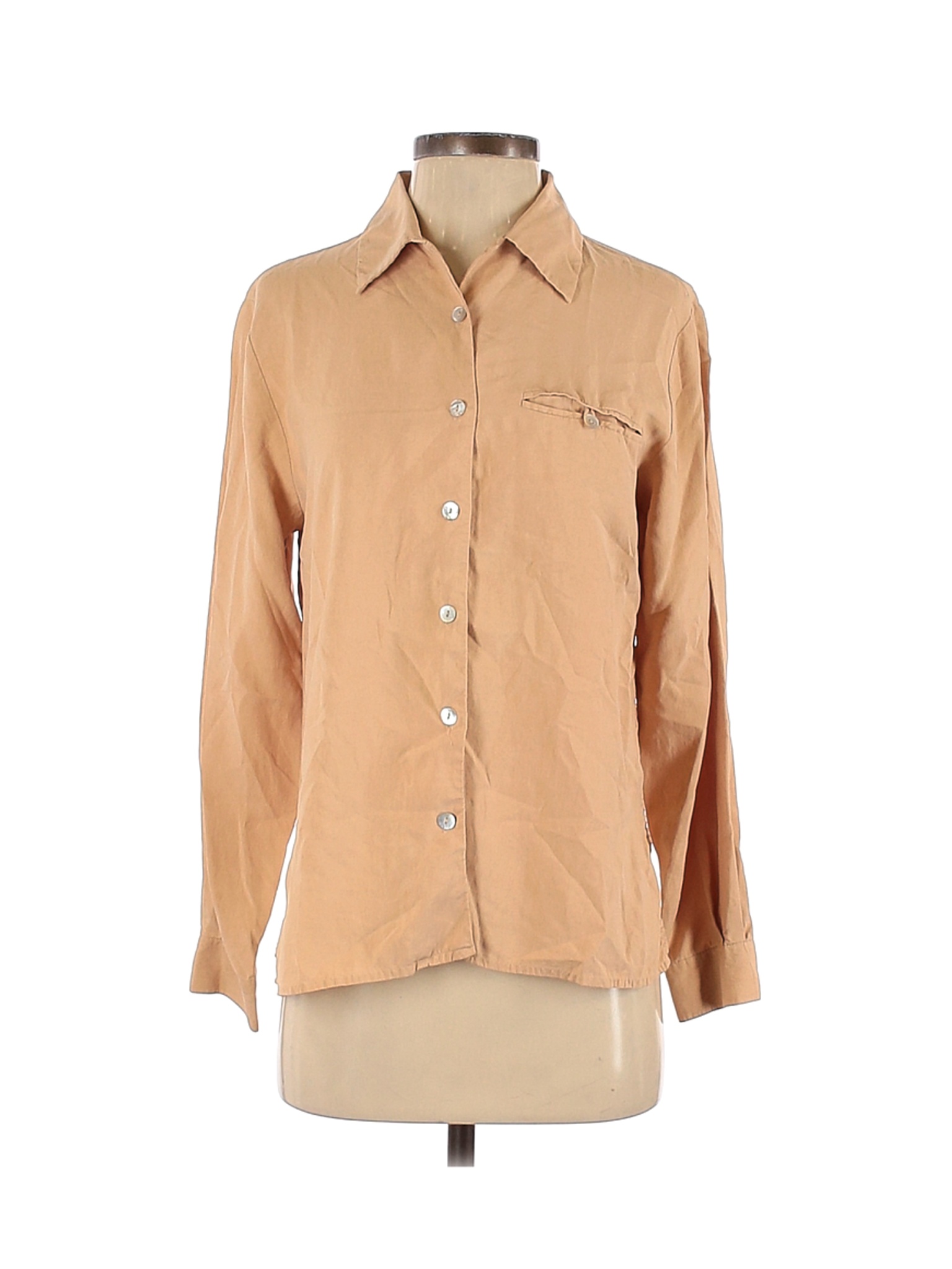 DressBarn Women Brown Long Sleeve Silk Top S | eBay