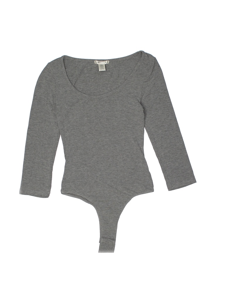 Bozzolo Solid Gray Bodysuit Size S - 58% off | thredUP