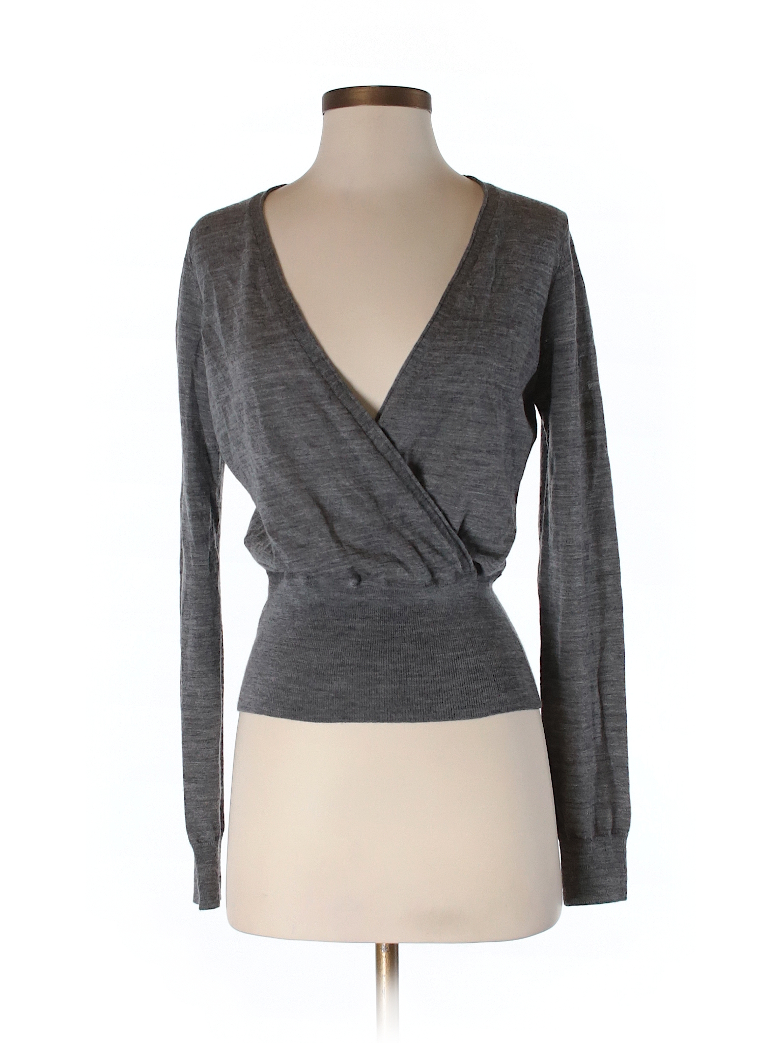 BCBGMAXAZRIA 100% Wool Solid Gray Wool Pullover Sweater Size XS - 80% ...