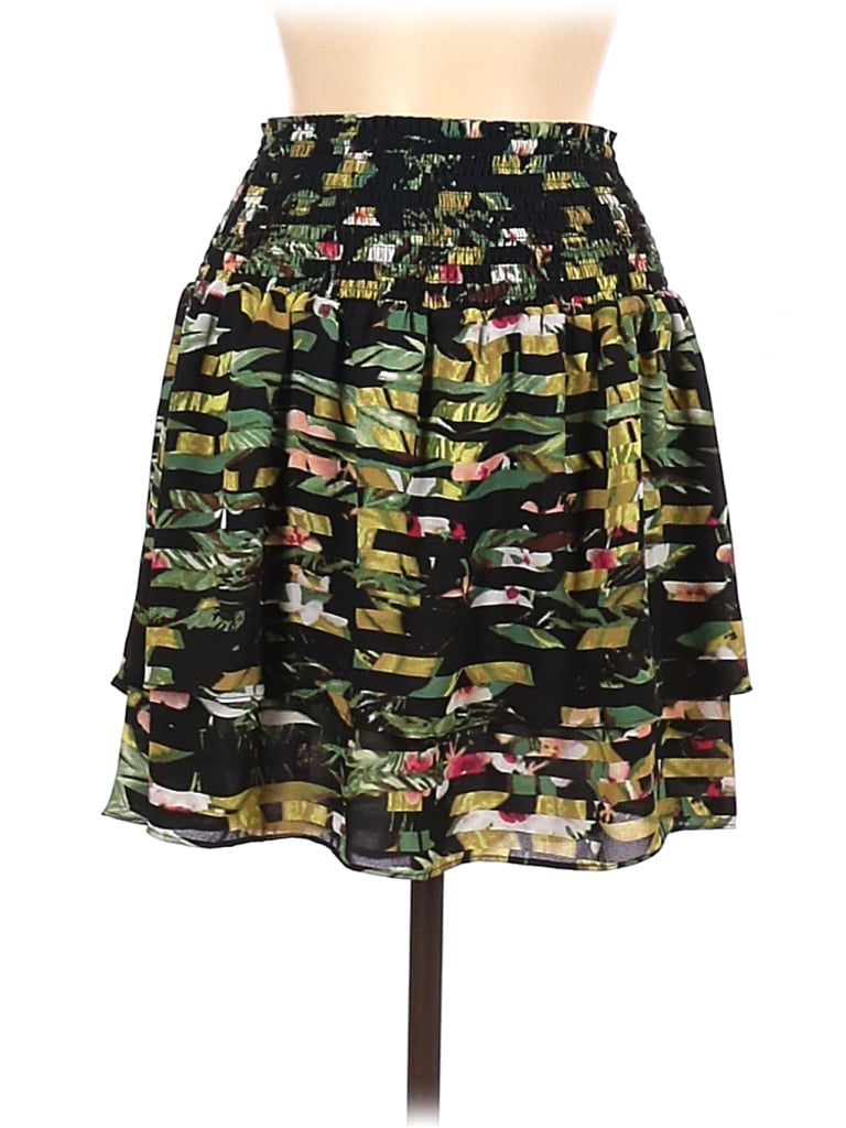 a.n.a. A New Approach 100% Polyester Tortoise Floral Motif Baroque Print Batik Graphic Tropical Camo Black Casual Skirt Size M - photo 1