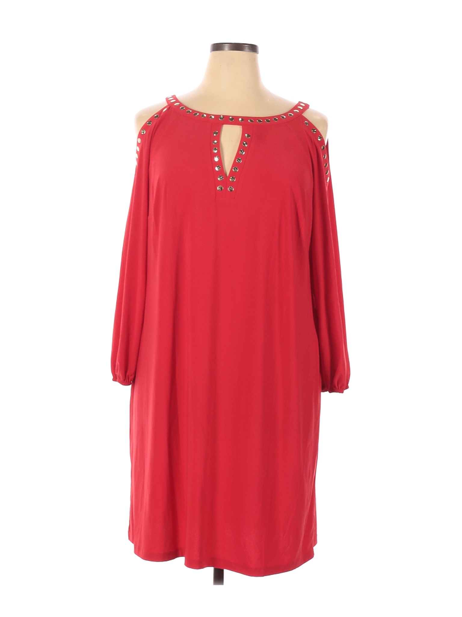 Emma & Michele Women Red Casual Dress 1X Plus | eBay