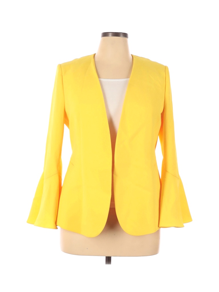 Zara 100% Polyester Yellow Blazer Size XL - photo 1