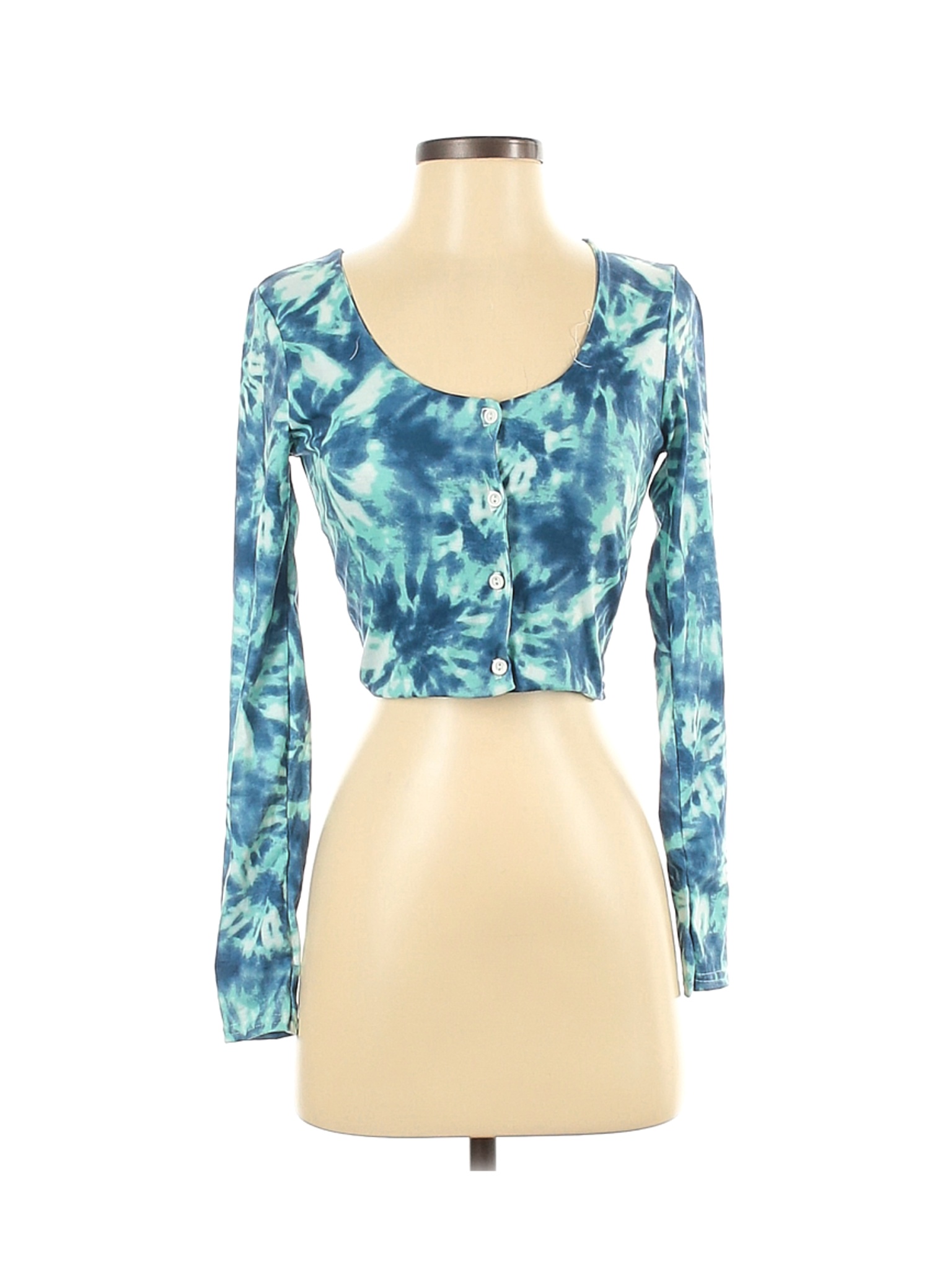 PrettyLittleThing Blue Long Sleeve Blouse Size 4
