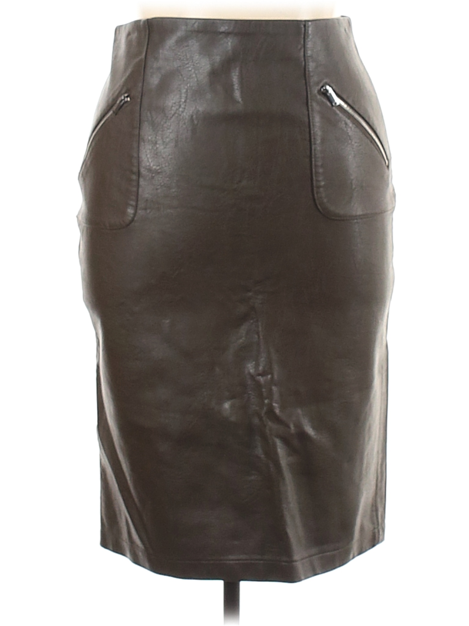 Zara Basic Women Brown Faux Leather Skirt XL | eBay
