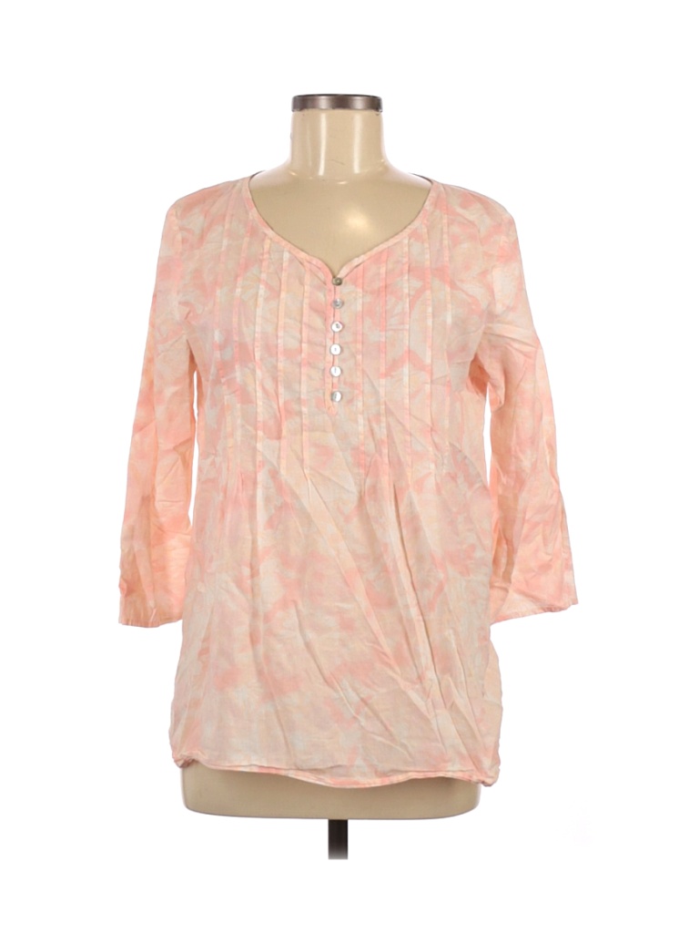 J.Jill 100% Cotton Pink Long Sleeve Blouse Size M - 78% off | thredUP
