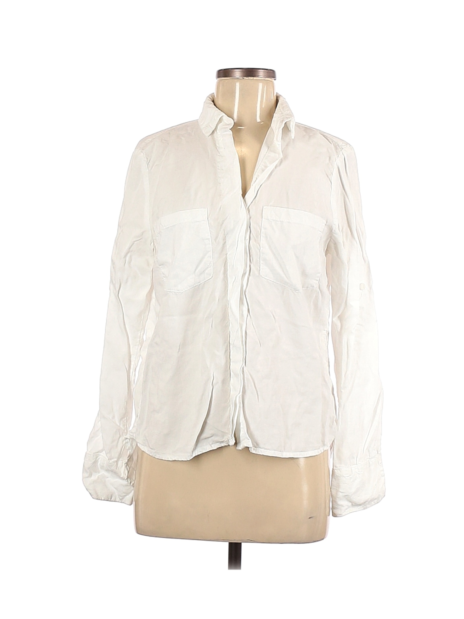 Cloth & Stone Women Ivory Long Sleeve Button-Down Shirt M | eBay