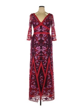 marchesa notte wine floral lace gown