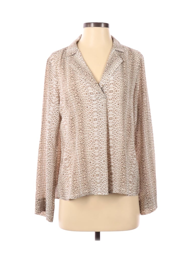 Click to view more detailed imagery on our partner's website Pre-owned All In Favor Long Sleeve Blouse In Brown