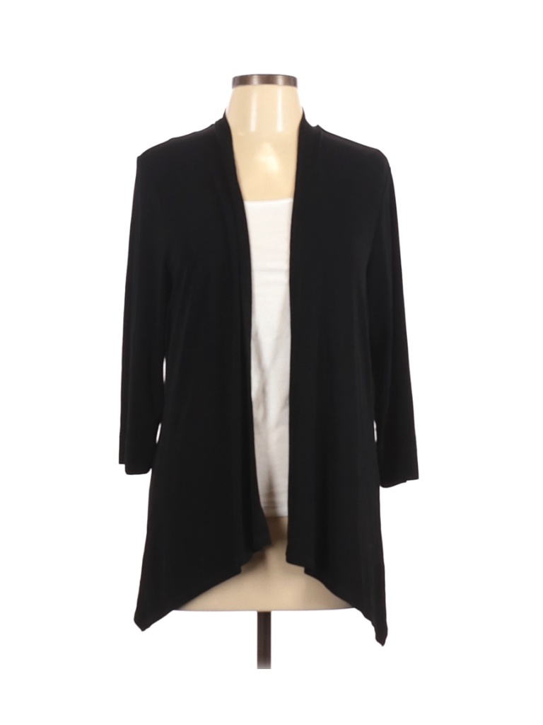 Travelers by Chico's Solid Black Cardigan Size Lg (2) - 70% off | thredUP