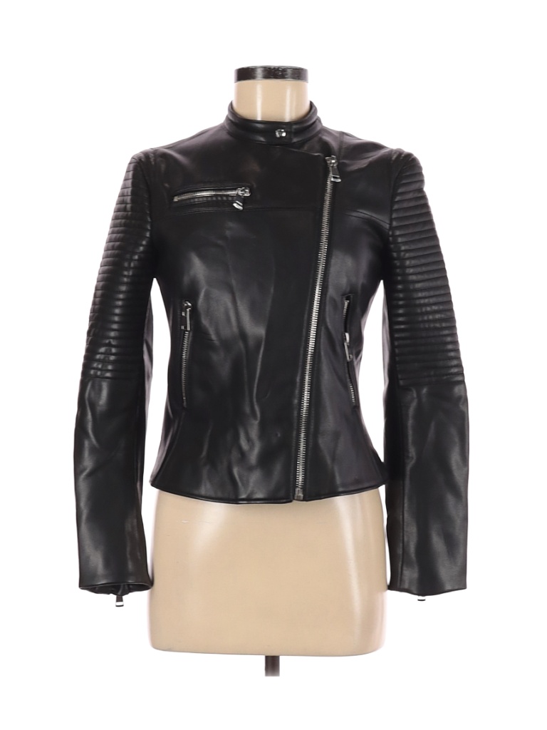 zara basic faux leather jacket