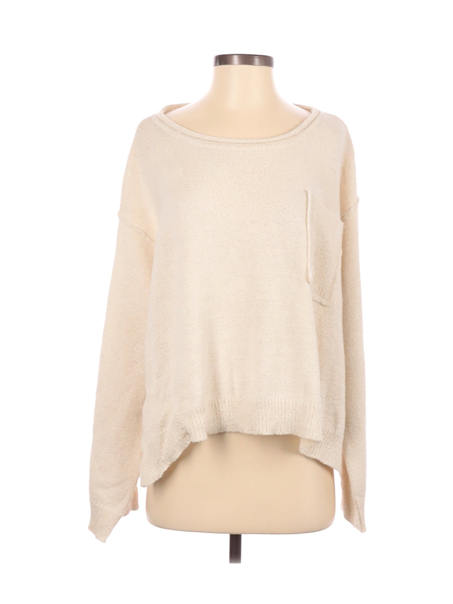 Wishlist 100% Acrylic Solid Tan Ivory Pullover Sweater Size Sm - Med ...