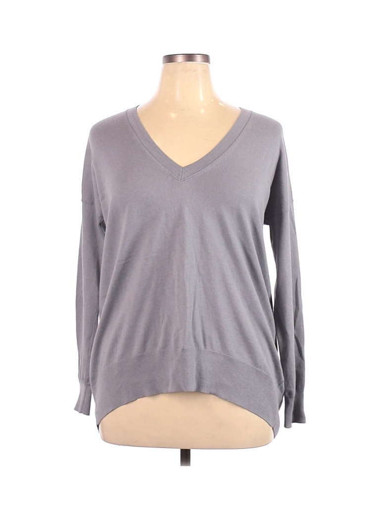 Banana Republic Solid Gray Silk Pullover Sweater Size XL - 75% off ...