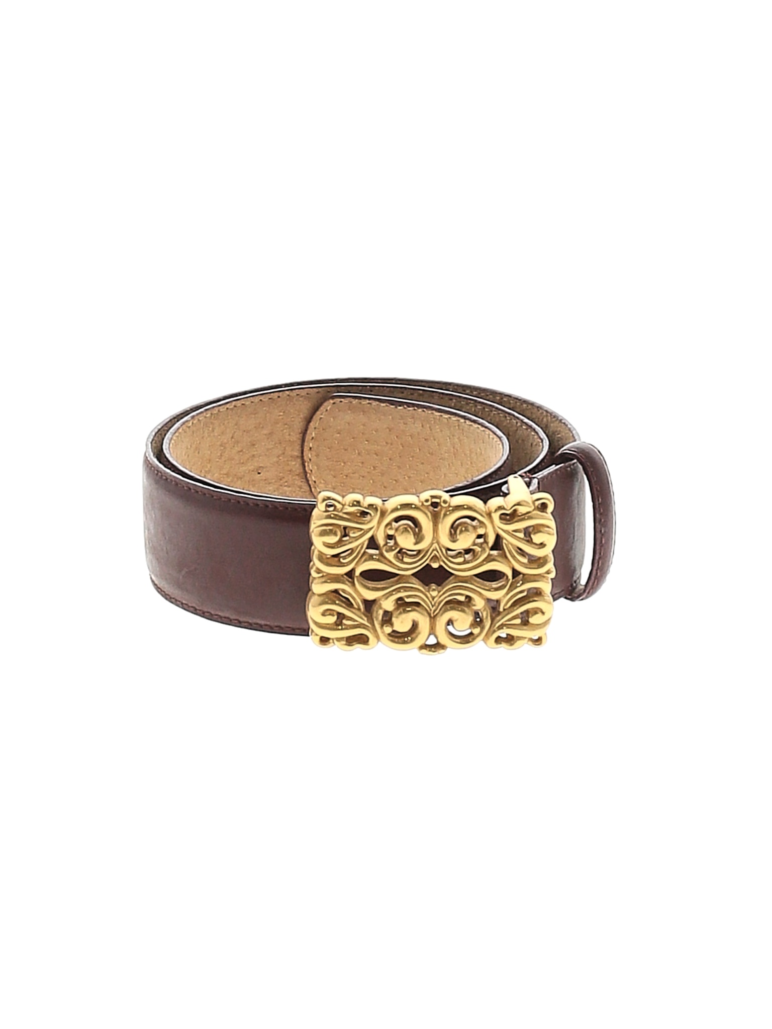 vintage claiborne brown leather belt size 44
