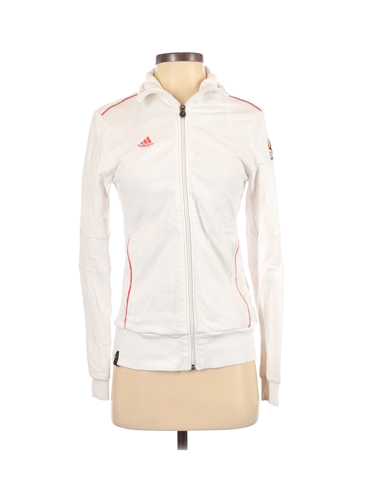 Adidas Solid White Track Jacket Size M - 68% off | thredUP