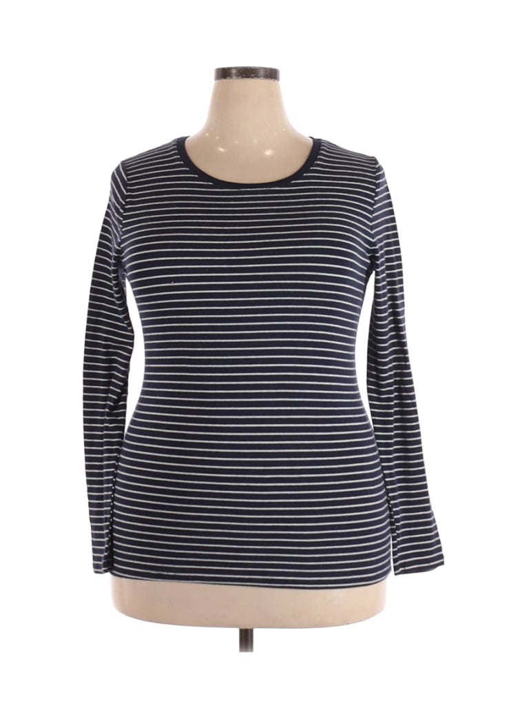 A New Day Stripes Blue Long Sleeve T-Shirt Size XXL - 53% off | thredUP