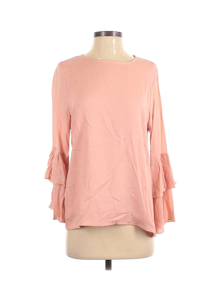 Pre-owned Leith Long Sleeve Blouse In Brown