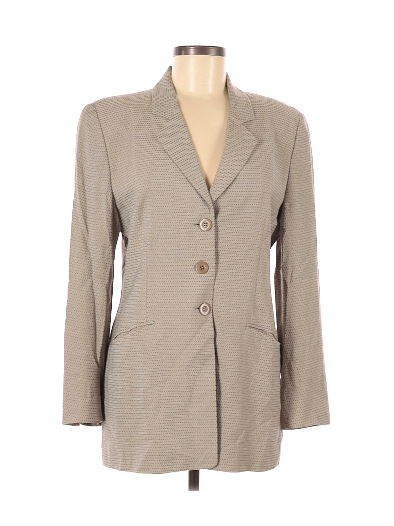 ZANELLA Size 8 Beige Brown Wool Blend Single Breasted Jacket main image 0