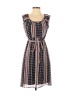 Merona 100% Polyester Argyle Stripes Gray Black Casual Dress Size 1 - photo 1