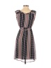 Merona 100% Polyester Argyle Stripes Gray Black Casual Dress Size 1 - photo 2