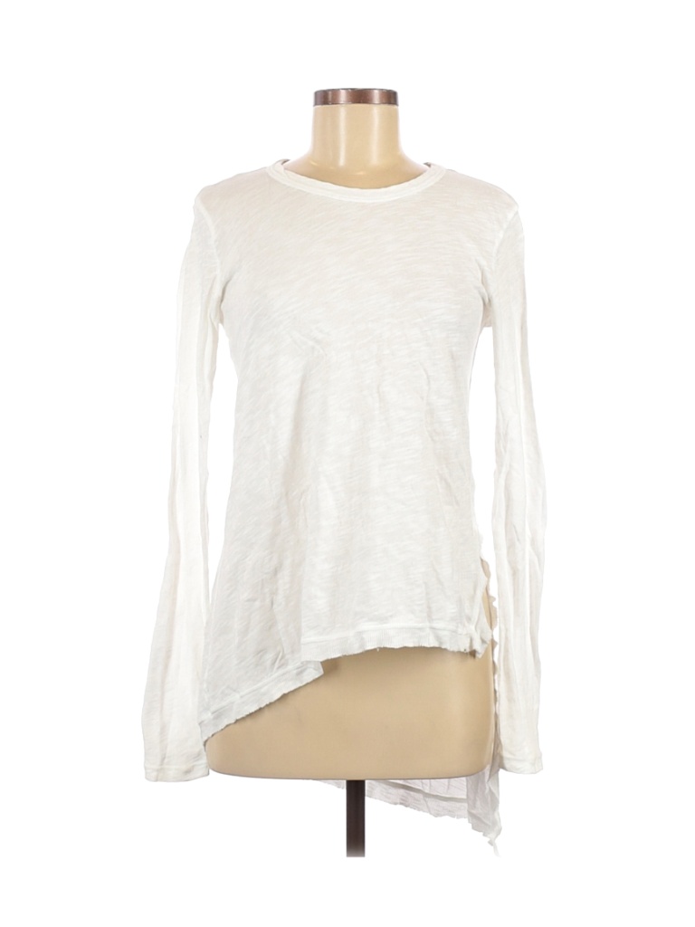 Left of Center 100% Cotton Solid White Long Sleeve Top Size S - 71% off ...