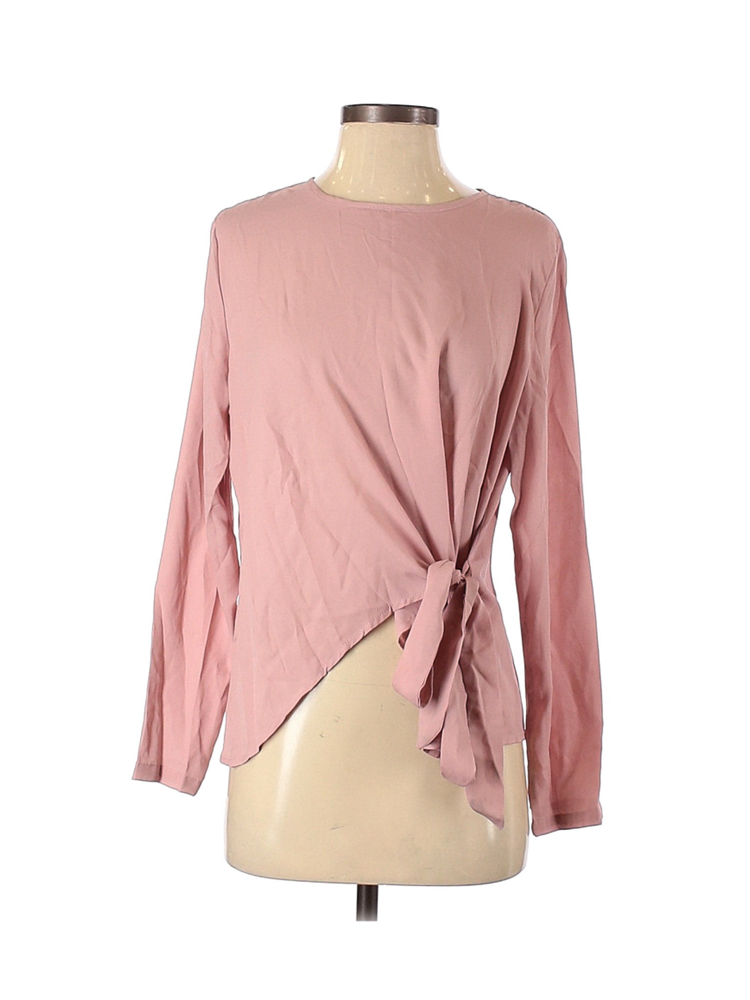 Shein Solid Pink Long Sleeve Blouse Size S - 80% off | thredUP