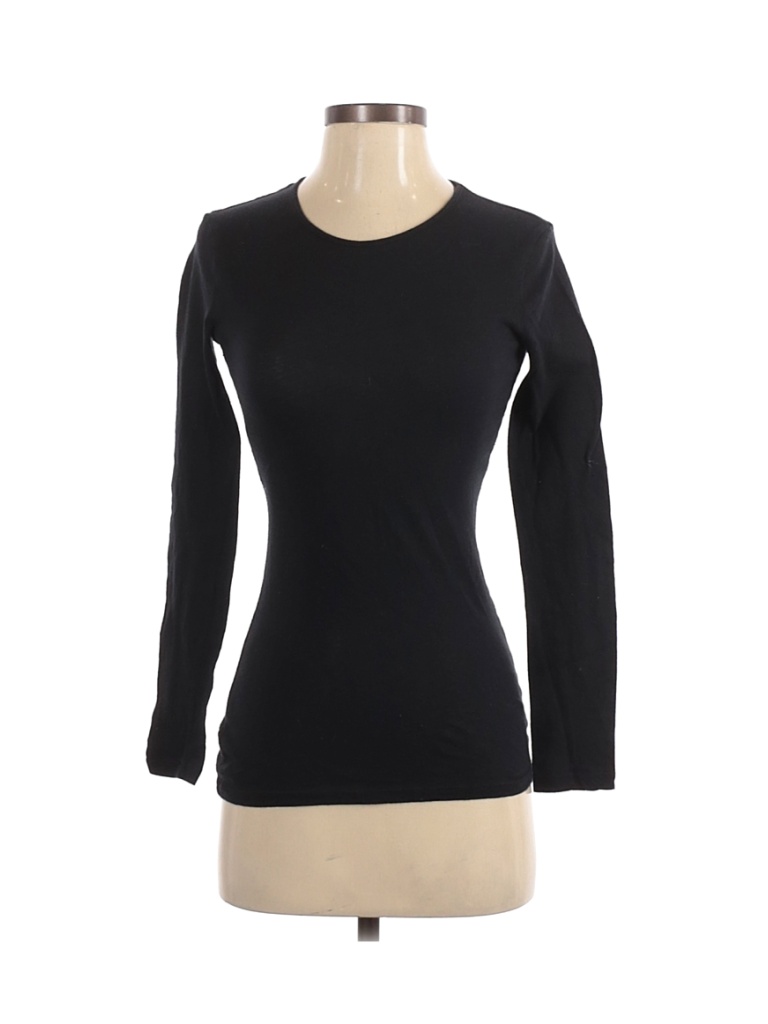 Mossimo 100% Cotton Solid Black Long Sleeve T-Shirt Size XS - 58% off ...