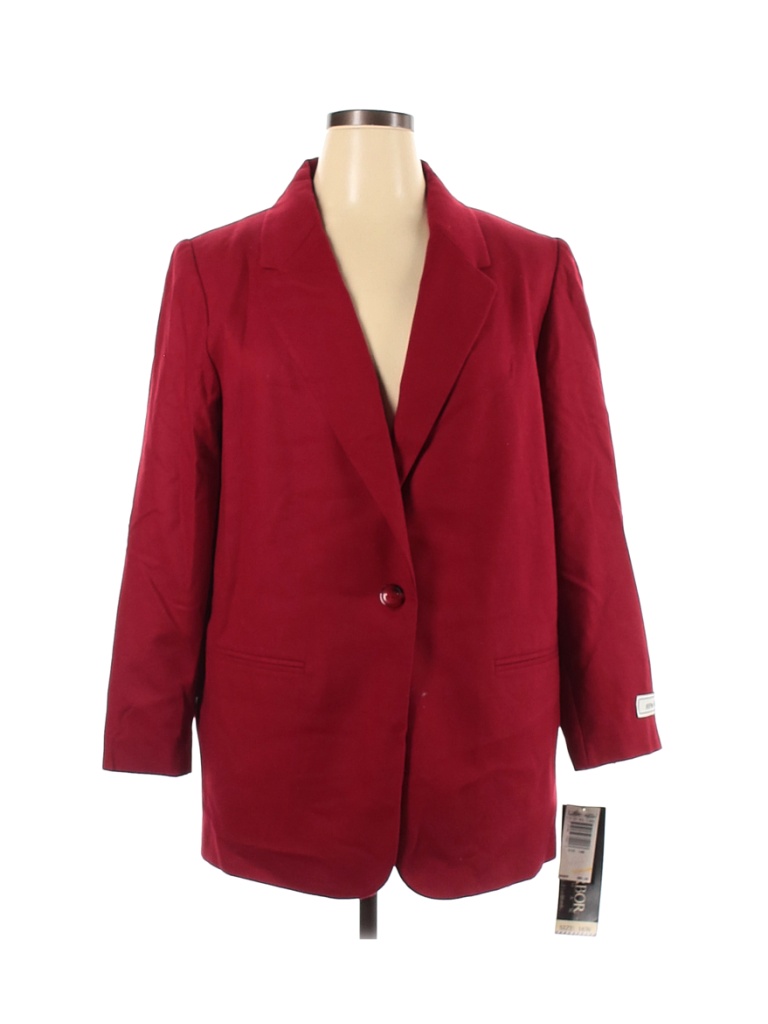 Sag Harbor 100% Wool Solid Maroon Red Wool Blazer Size 16W - 70% off ...