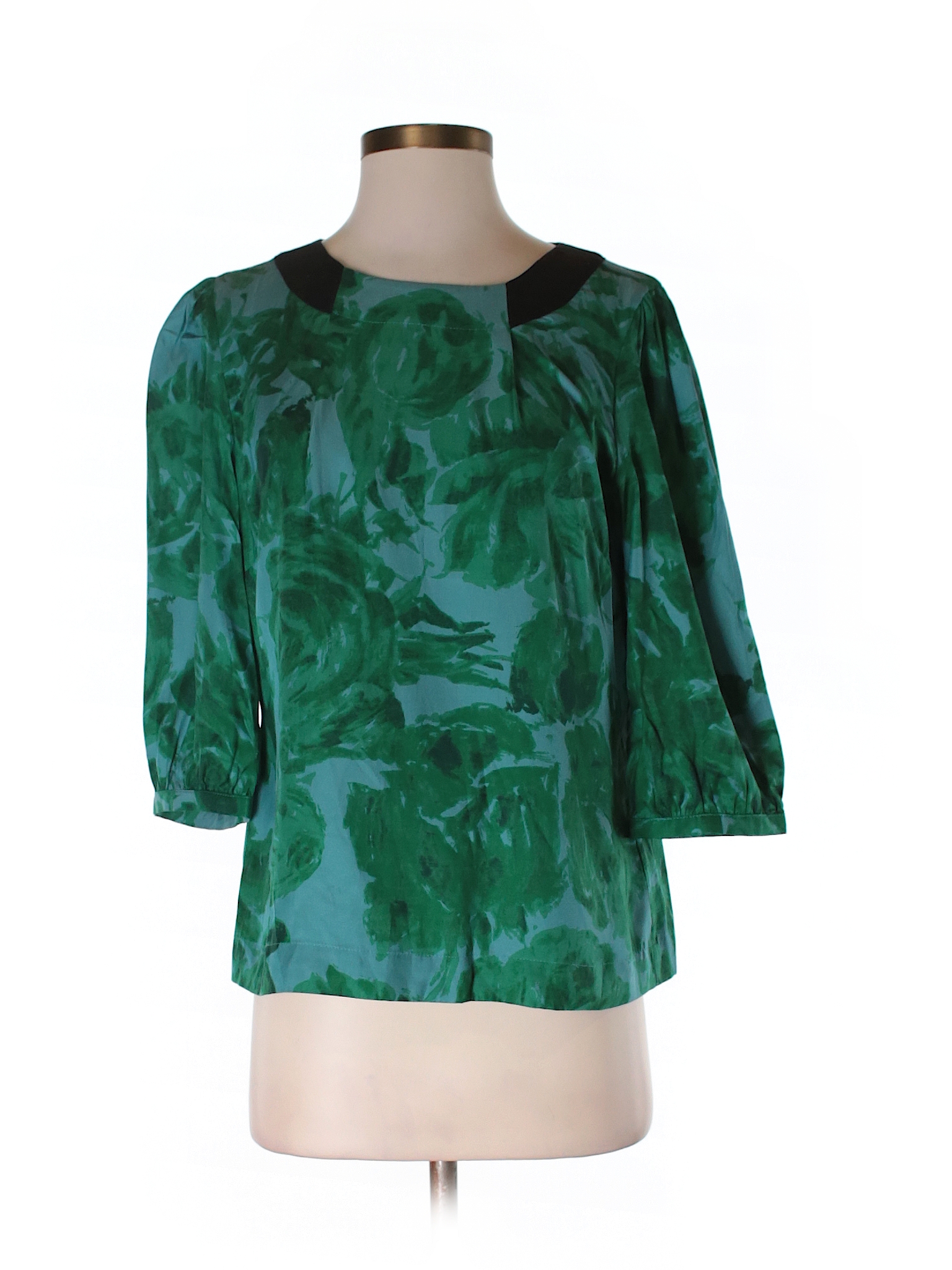 Boden Print Green 3/4 Sleeve Blouse Size 12 (UK) (Petite) - 77% off ...
