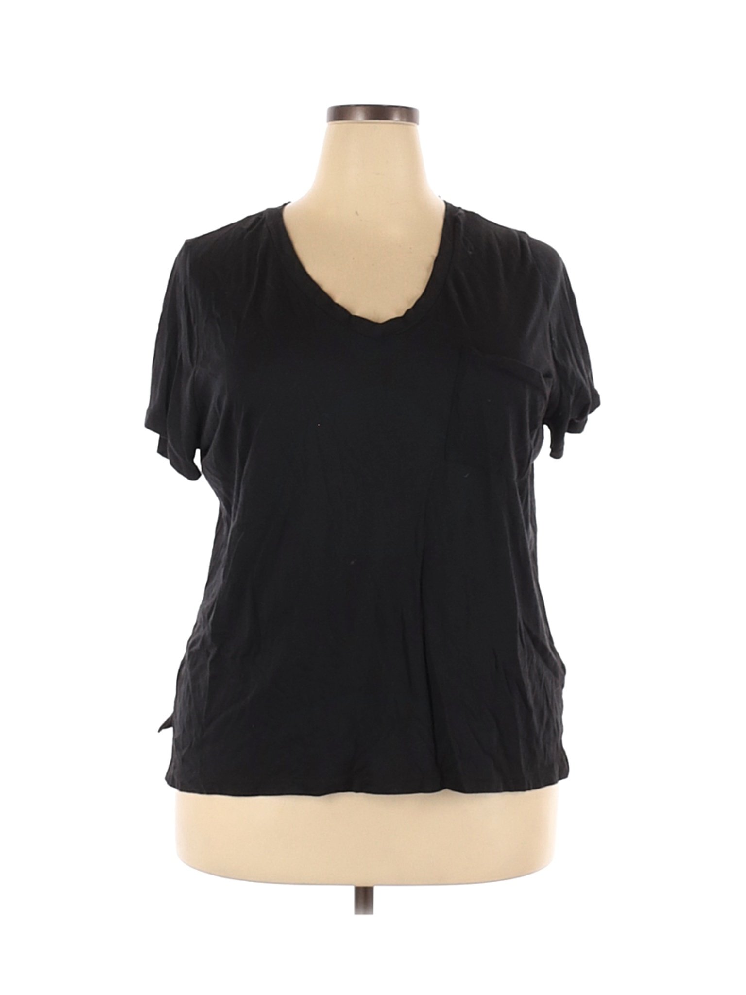 Charlotte Russe Solid Black Short Sleeve T-Shirt Size 3X (Plus) - 47% ...