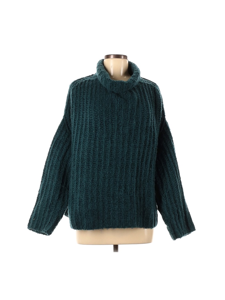 Free People Solid Green Pullover Sweater Size M - 69% off | thredUP