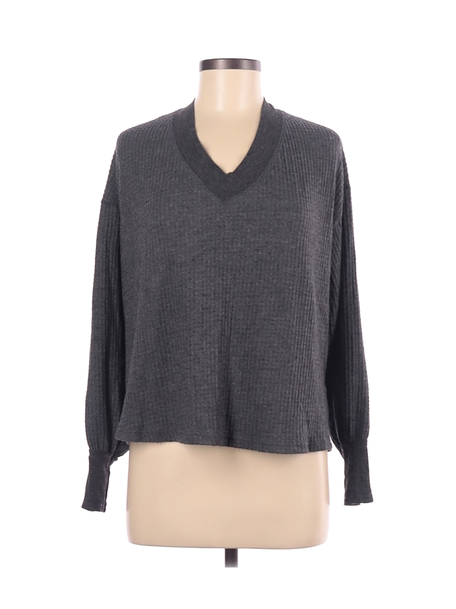 Pleione Solid Gray Long Sleeve T-Shirt Size M - 58% off | thredUP