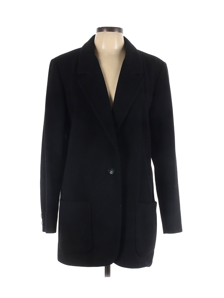 Lands' End Solid Black Wool Blazer Size 12 (Tall) 80 off thredUP