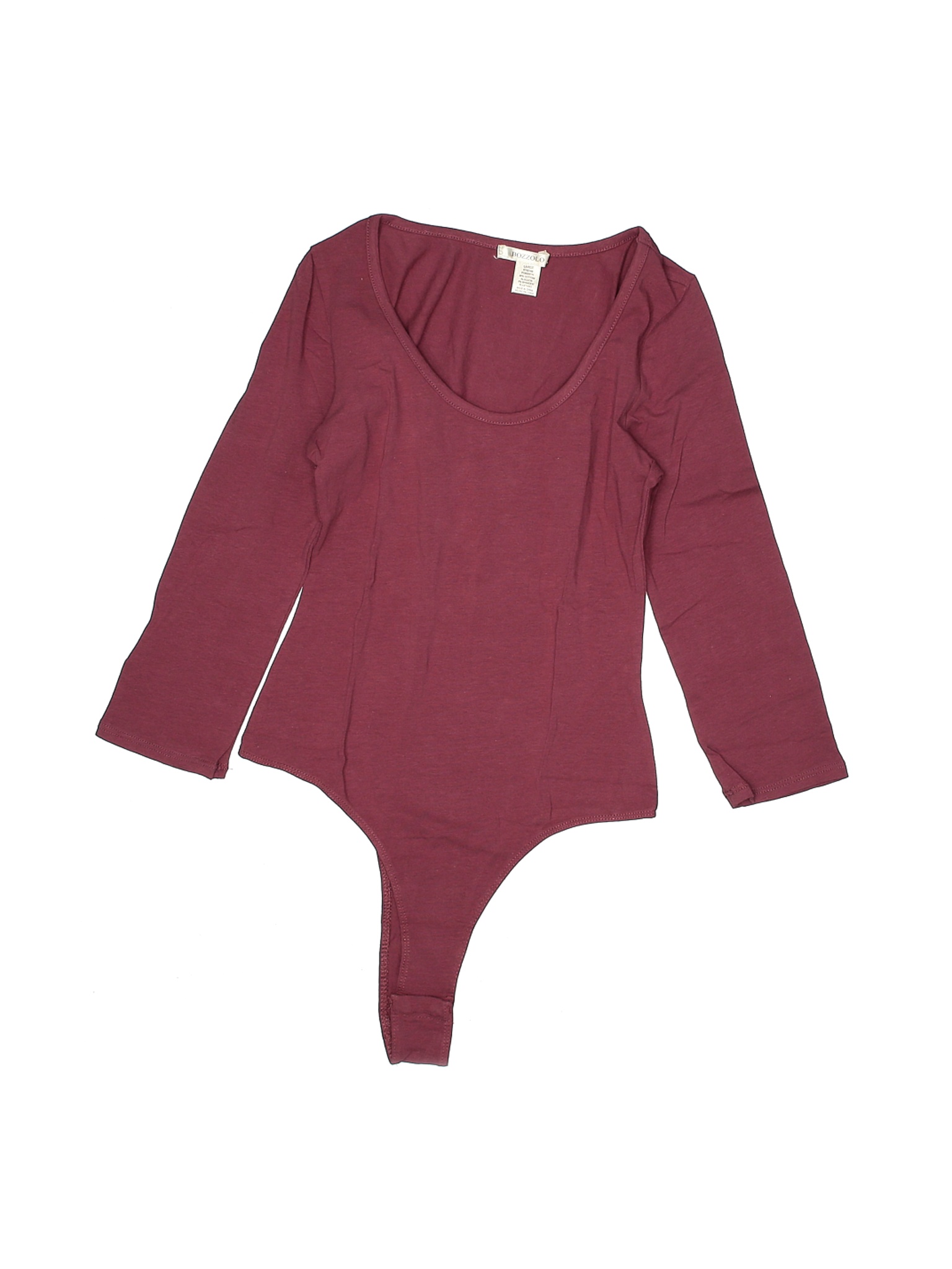 Bozzolo Solid Maroon Pink Bodysuit Size L - 66% off | thredUP