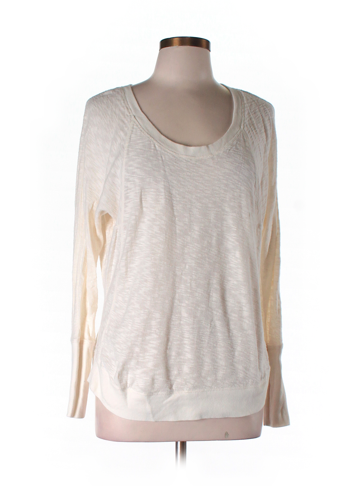 Cynthia Rowley TJX 100% Cotton Solid Beige Long Sleeve T-Shirt Size L ...