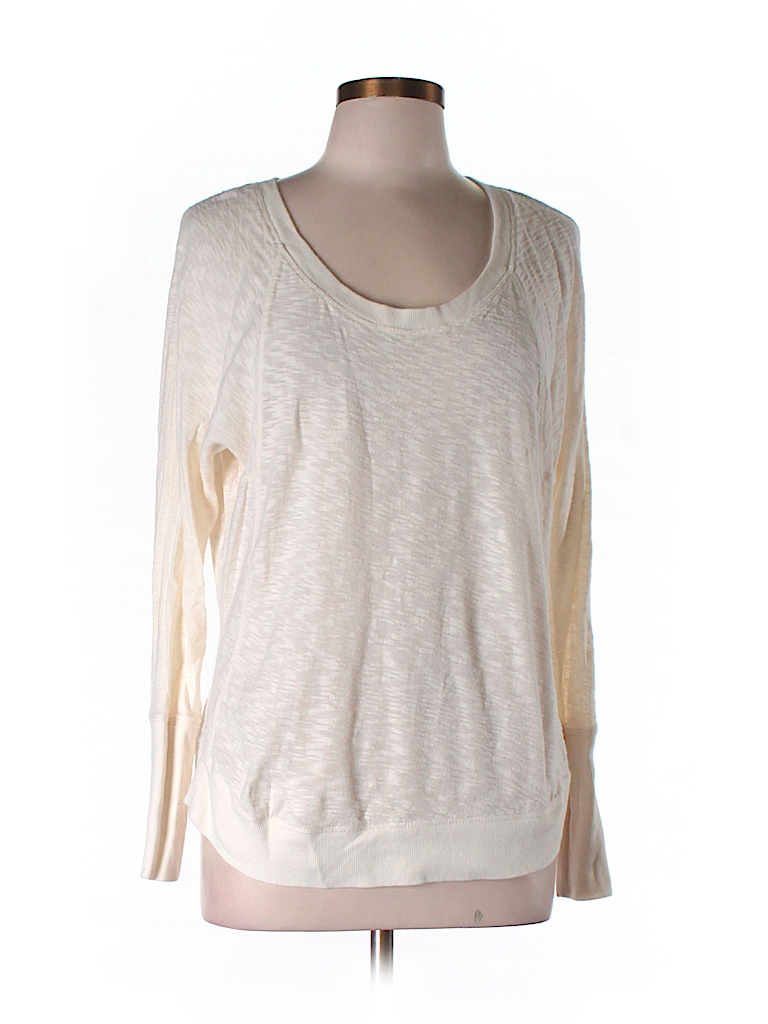 Cynthia Rowley TJX 100% Cotton Solid Beige Long Sleeve T-Shirt Size L - photo 1