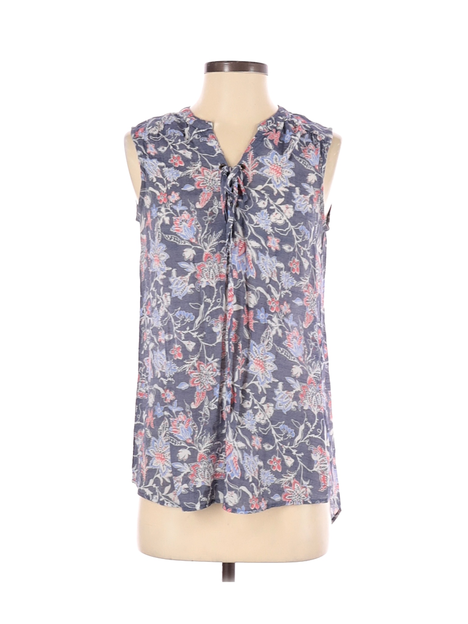 St. John's Bay Floral Blue Sleeveless Blouse Size S - 84% off | thredUP