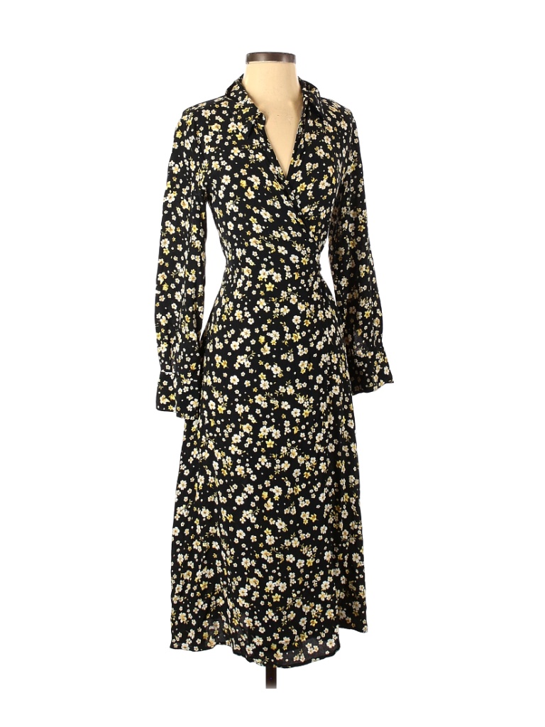 MNG Floral Black Casual Dress Size 4 - 72% off | thredUP
