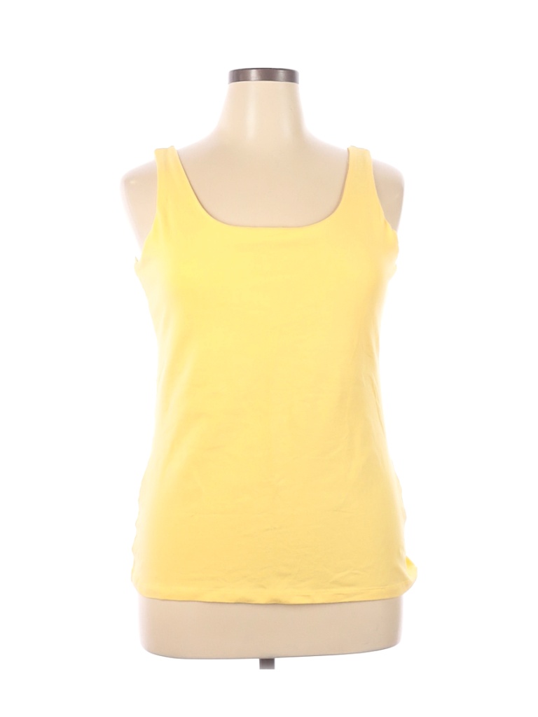 Basic Editions Solid Yellow Tank Top Size XL - 50% off | thredUP