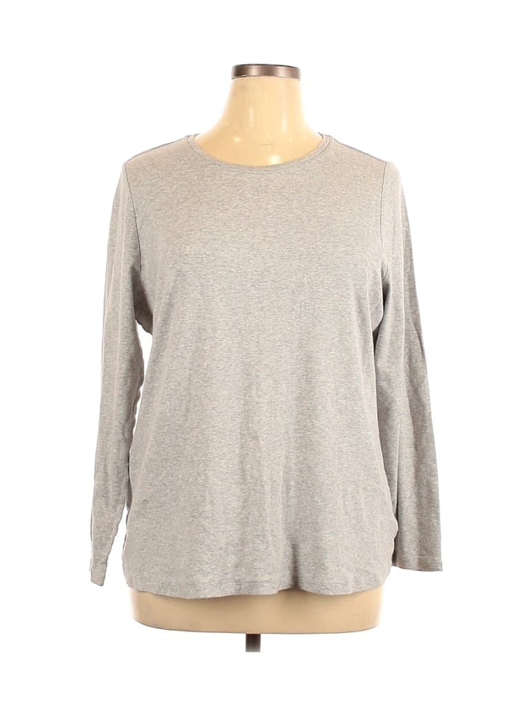 Jcpenney 100% Cotton Gray Long Sleeve T-Shirt Size 2X (Plus) - 58% off ...