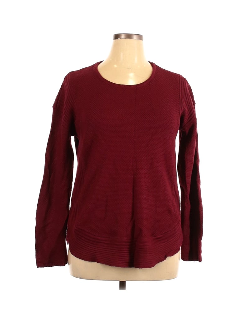 Design History 100% Acrylic Solid Maroon Burgundy Pullover Sweater Size ...