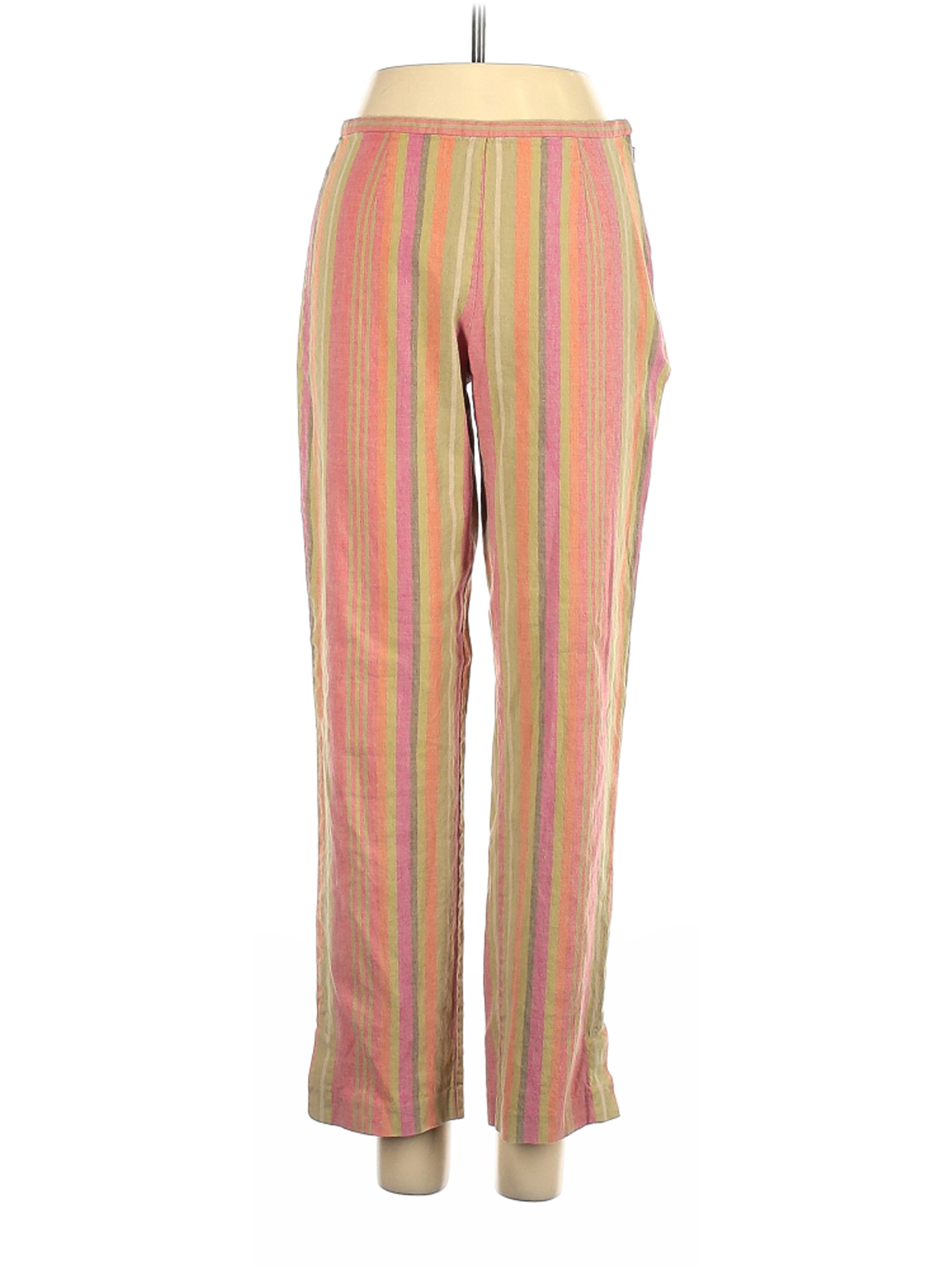 Sigrid Olsen Stripes Orange Linen Pants Size 4 90 off thredUP