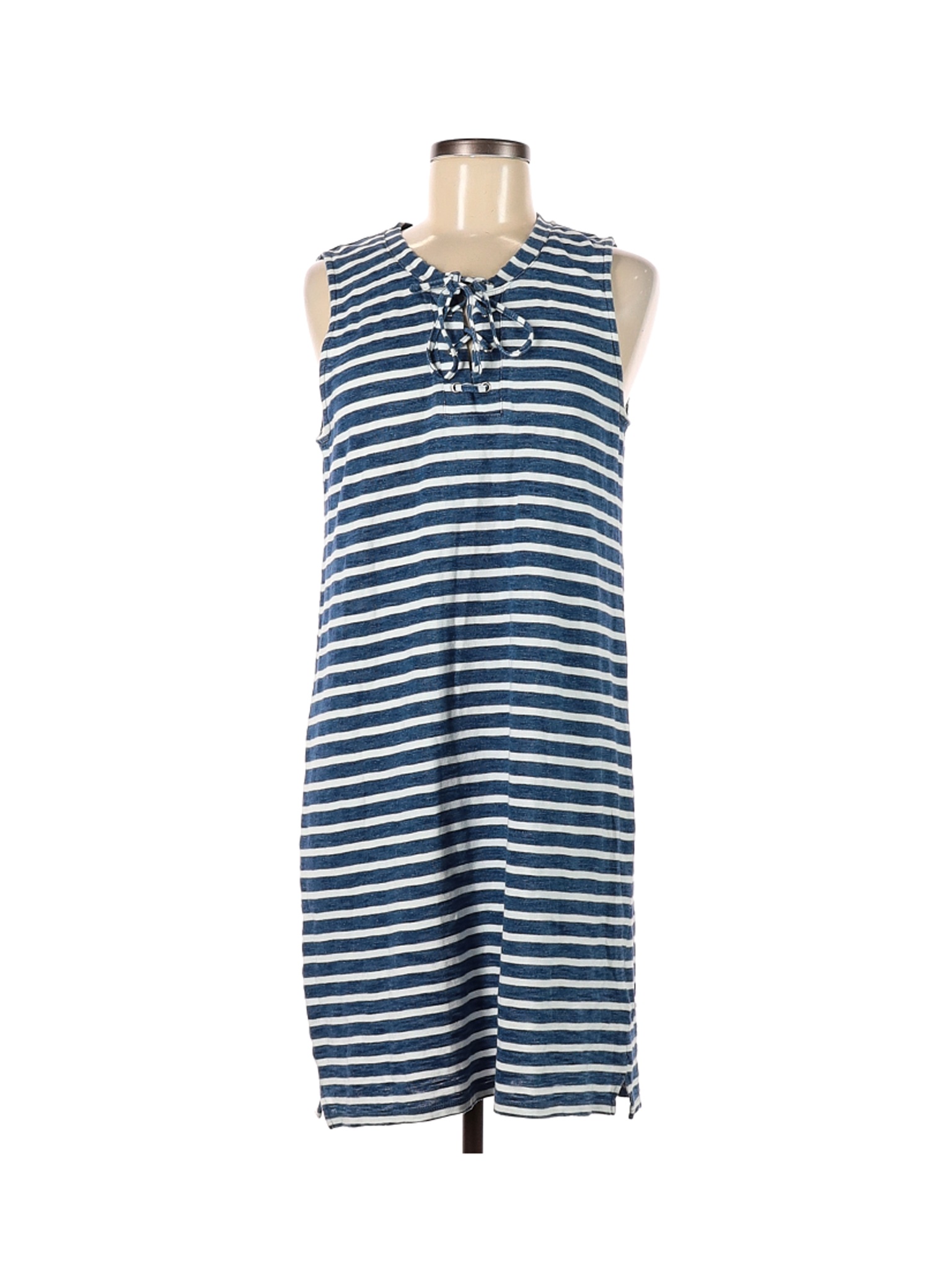 Jane And Delancey 100 Cotton Stripes Multi Color Blue Casual Dress