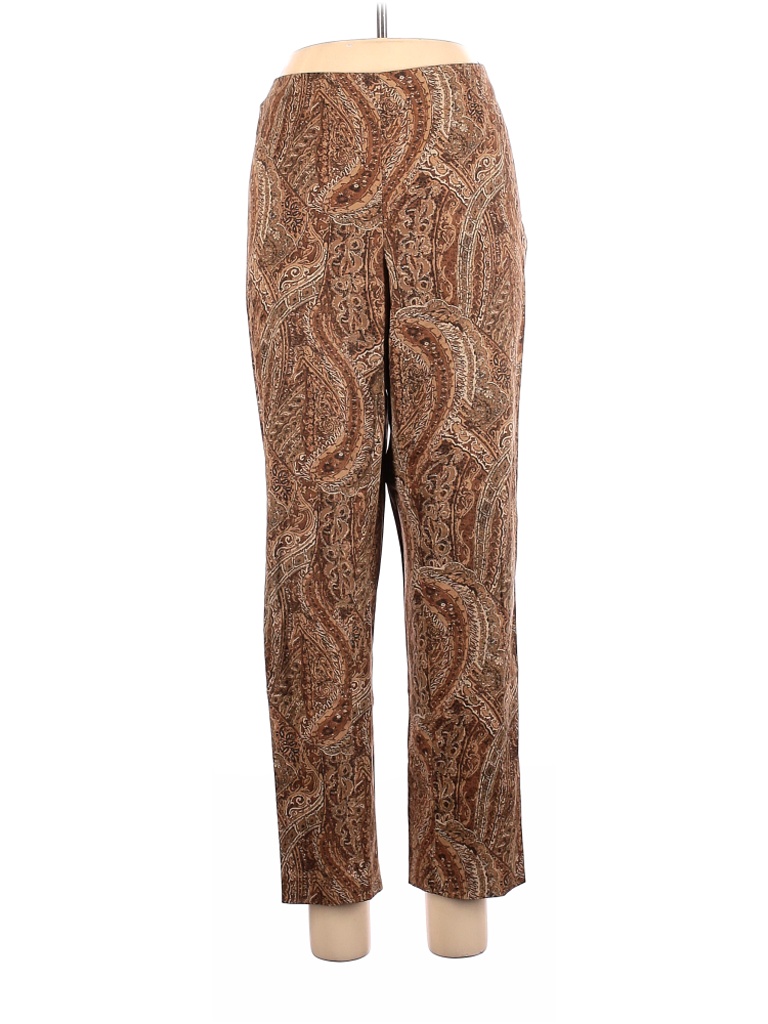 J.Jill Paisley Brown Tan Casual Pants Size 12 - 75% off | thredUP