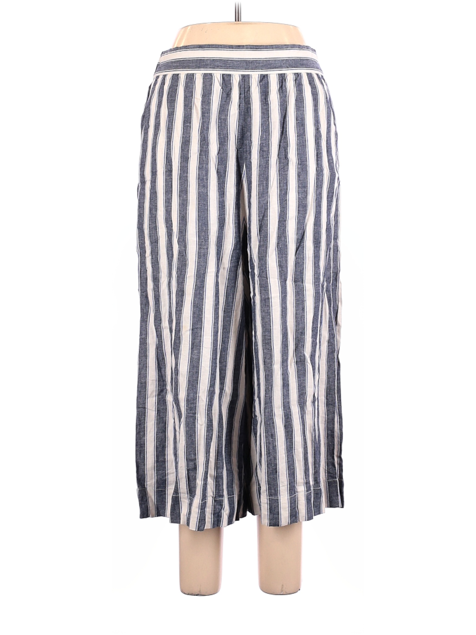 Madewell Stripes Blue Linen Pants Size L 70 off thredUP