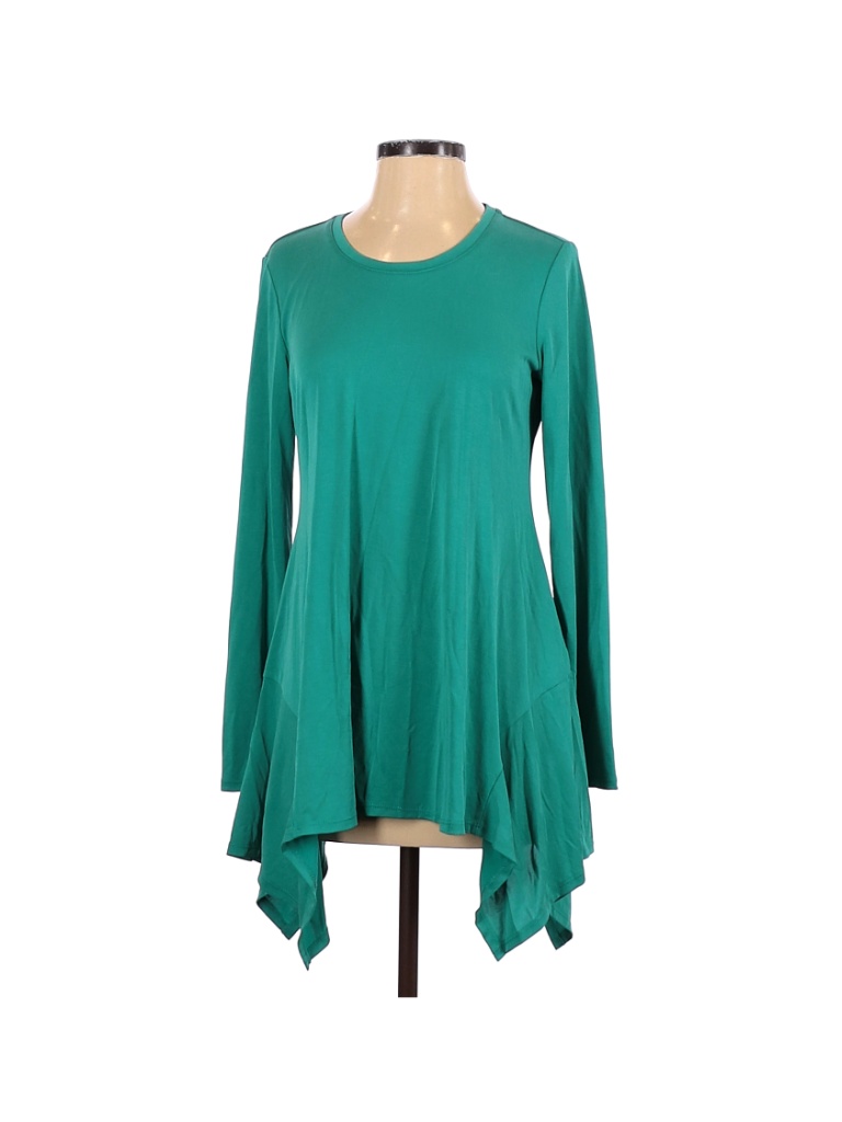 LOGO by Lori Goldstein Solid Teal Green Long Sleeve Top Size XS - 81% ...