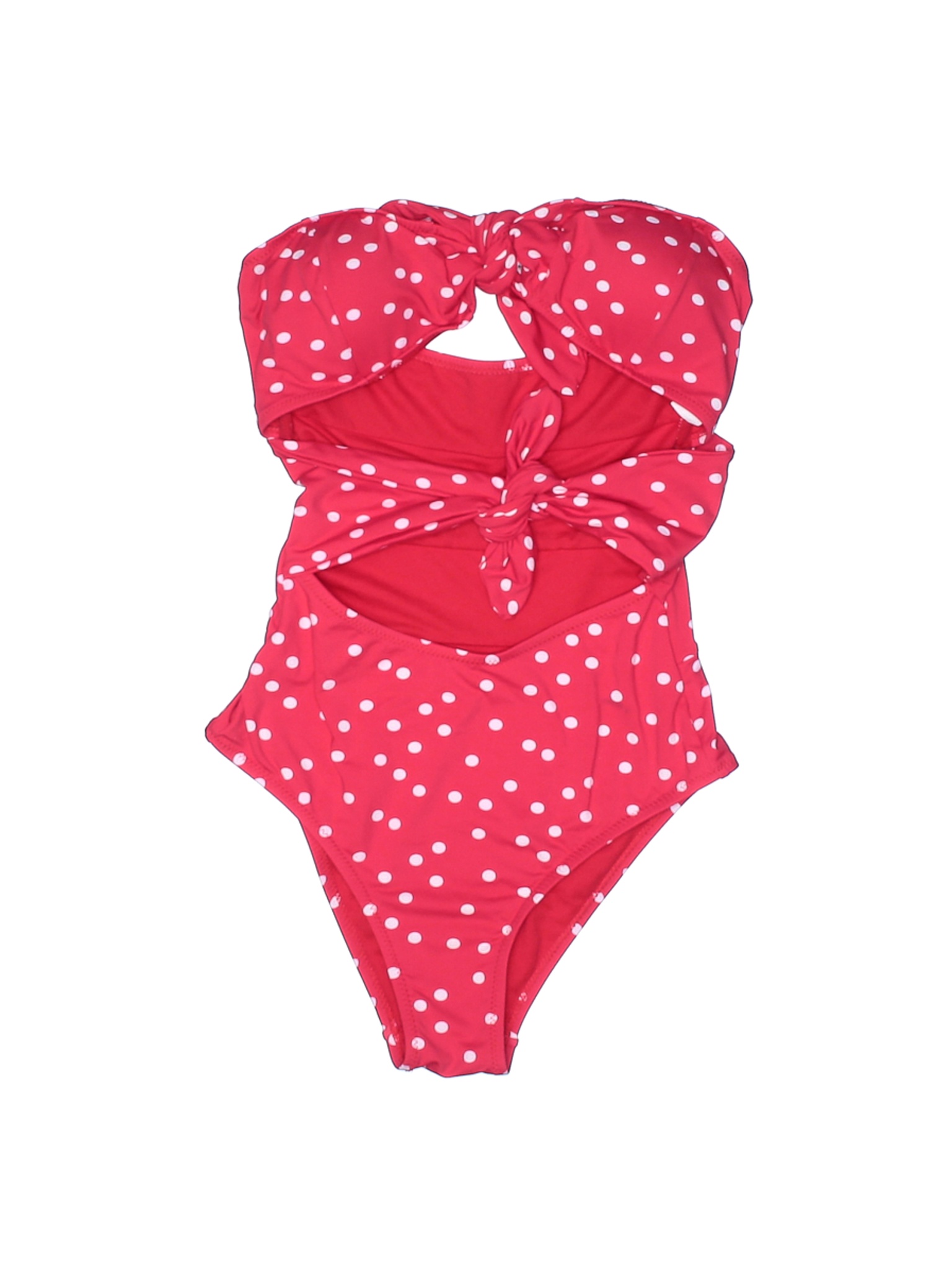 Envya Swimwear Polka Dots Red One Piece Swimsuit Size XS 56 off
